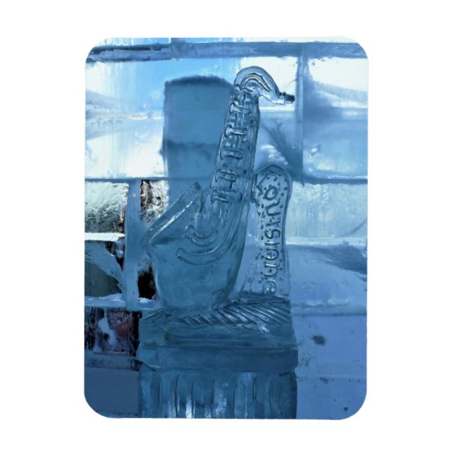 Imán Escultura de hielo saxofón, Quebec, Canadá (Vertical)