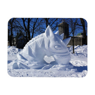 Imán Escultura de Nieve de Caballo, Quebec, Canadá