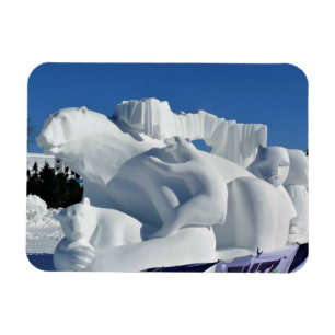 Imán Escultura de Nieve de Oso Polar, Quebec, Canadá
