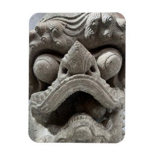 Imán Escultura de roca de granito de perro foo dragón c