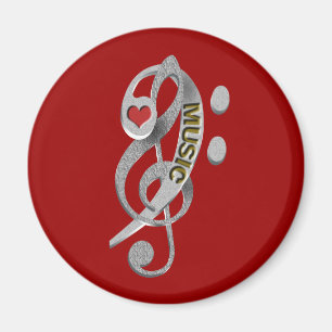Imán Escultura del Clef de la música del amor