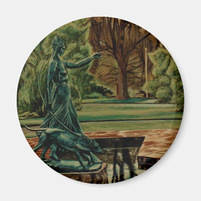 Imán Escultura Diana Artemis En Los Jardines (Frente)