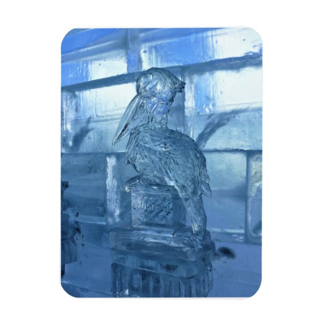 Imán Escultura helada pelicana, Quebec, Canadá (Vertical)