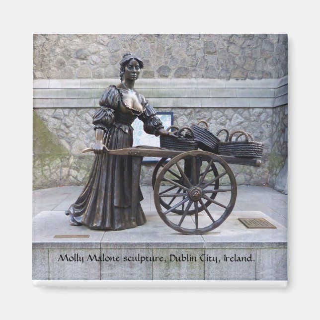 Imán Escultura Molly Malone, ciudad de Dublín, Irlanda (Frente)
