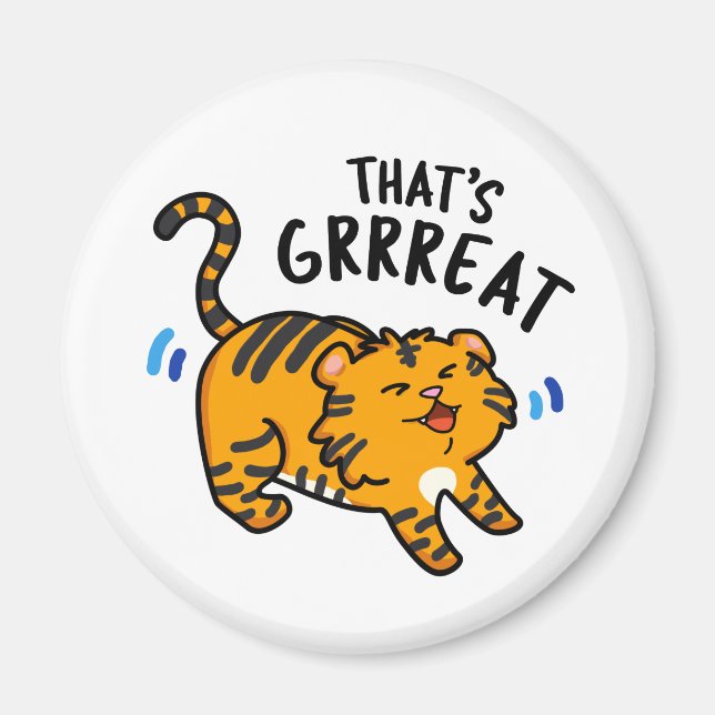 Imán Ese es un divertido muñeco de tigre gruñón (Frente)