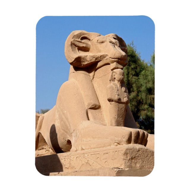 Imán Esfinge con cabeza rapada en el templo de Karnak - (Vertical)