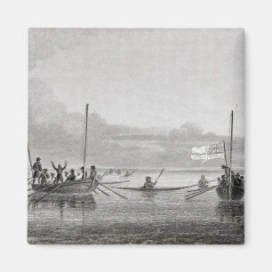 Imán Eskimaux que viene hacia los barcos en Shoalwater