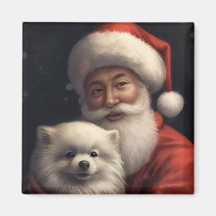 Imán Eskimo Americano con Santa Claus Festivo de Navida