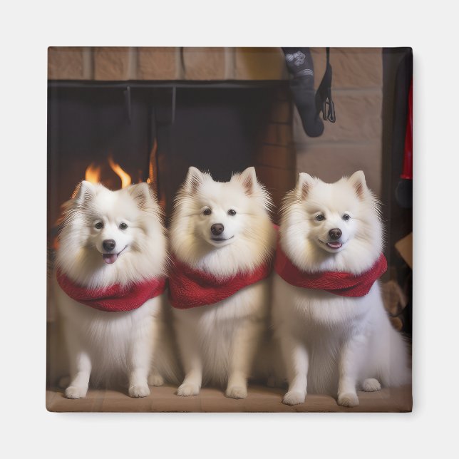 Imán Eskimo Americano junto a la Chimenea Navidad (Frente)