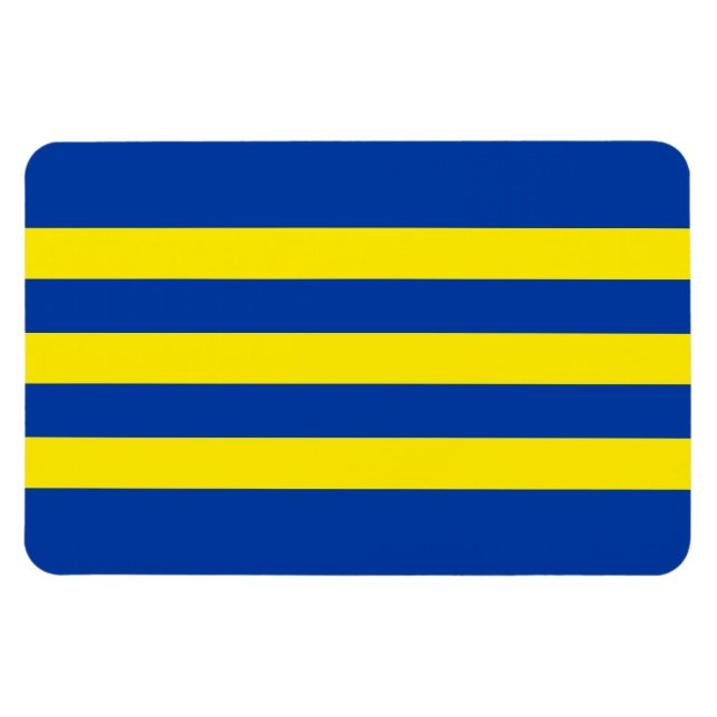 Imán eslovaquia condado Bandera de Trnavsky región azul (Horizontal)