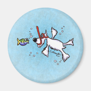 Imán Esnaúzer Blanco Snorkeling Bajo Mar Azul