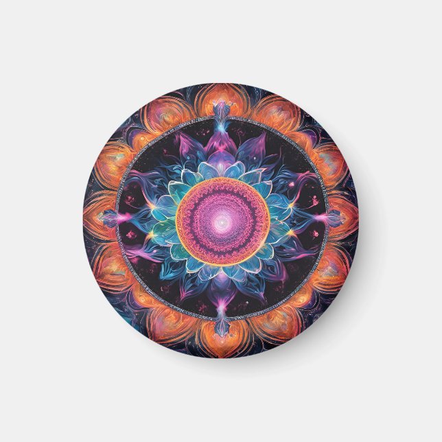 Imán Espacio colorido Mandala (Frente)