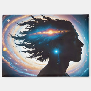 Imán Espacio de doble exposición cósmico Arte Universo 