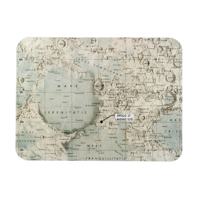 IMÁN ESPACIO: MAPA DE LA LUNA, 1972 (Horizontal)
