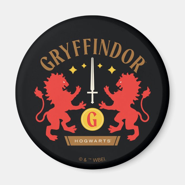 Imán Espada gráfica de doble león de la casa GRYFFINDOR (Frente)
