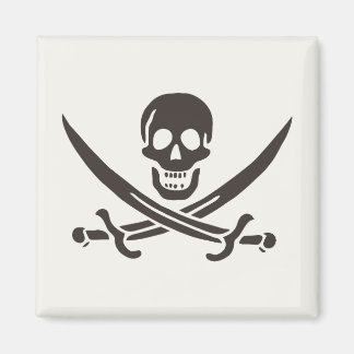 Imán Espadas de cráneo de obsidiana Bandera pirata de C