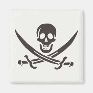 Imán Espadas de cráneo de obsidiana Bandera pirata de C