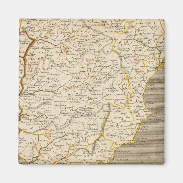 Imán España, Portugal Mapa de Arrowsmith (Frente)