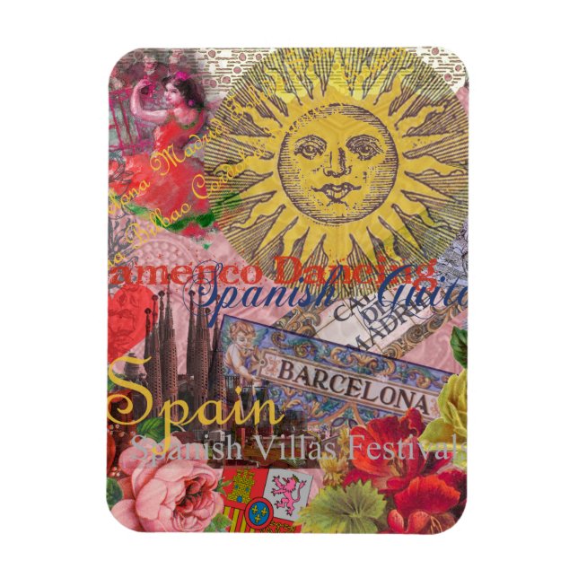 Imán España Sunshine español Travel Art (Vertical)