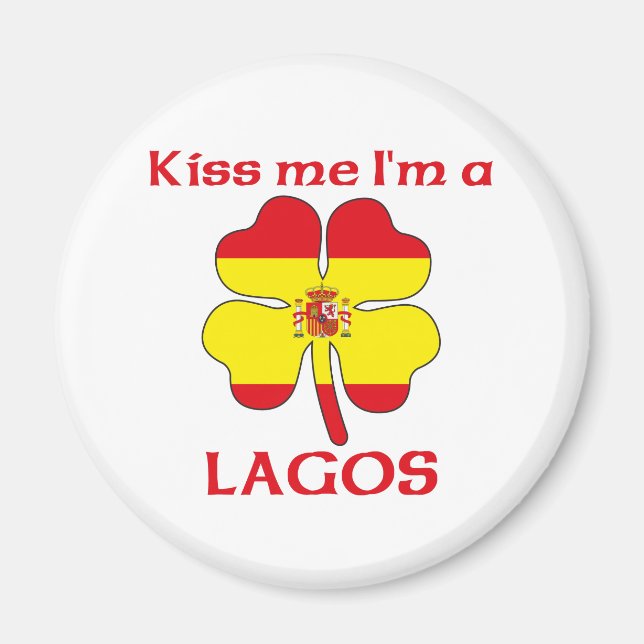 Imán Español personalizado me besa, soy Lagos (Frente)