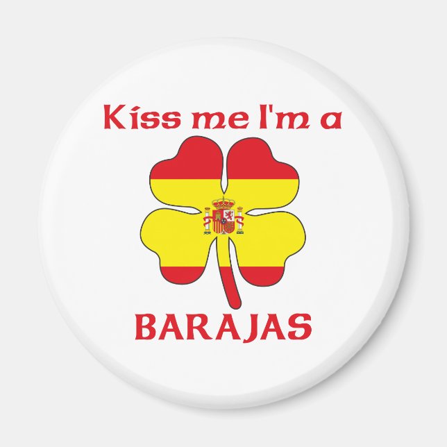 Imán Español personalizado me besa yo soy Barajas (Frente)