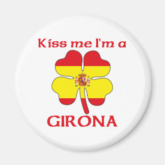 Imán Español personalizado me besa yo soy Girona