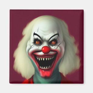 Imán espantoso retrato de horror de payaso monstruo feo