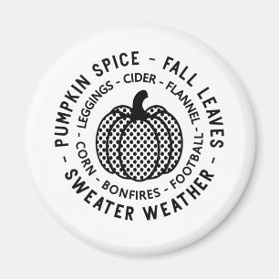 Imán Especie de calabaza - Hojas de otoño - Clima de su