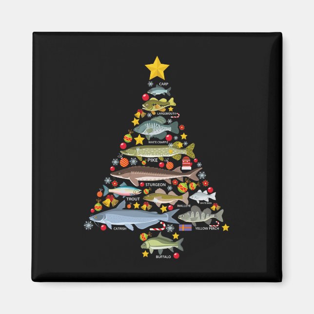 Imán Especies de peces de agua dulce Árbol de Navidad P (Frente)