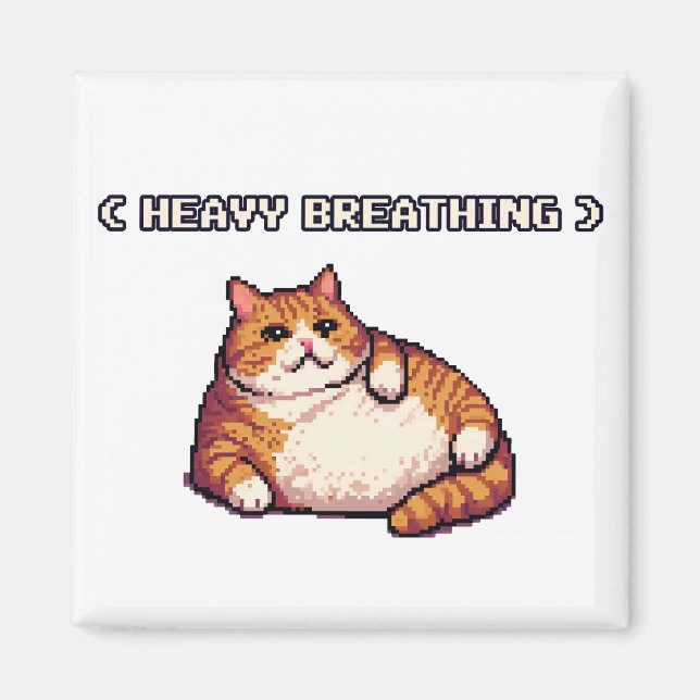 Imán Espectacular arte de píxel de gato gordo (Frente)