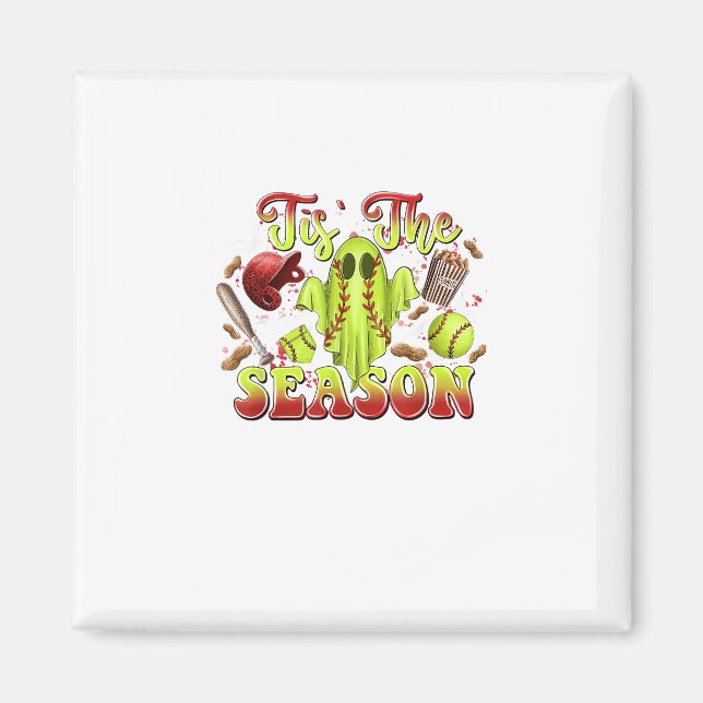 Imán Espectacular disfraz de softball Funny Halloween E (Frente)