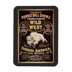 Imán Espectáculo del Salvaje Oeste Vintage Pawnee Bill