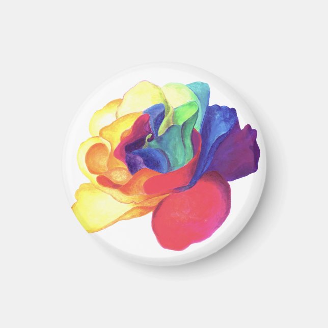 Imán Espectro de amor Rosa arcoiris (Frente)