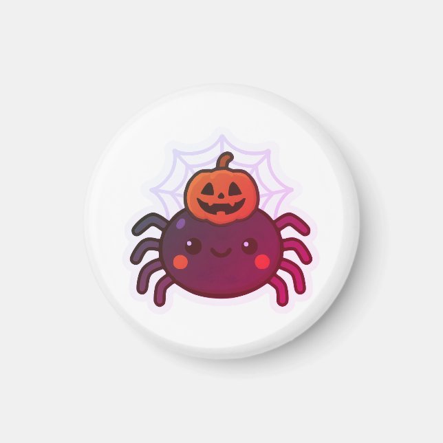 Imán Espeluznante Araña de Halloween Kawaii (Frente)