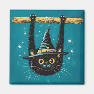 Imán Espeluznante Bruja de gato negro volador