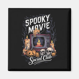 Imán Espeluznante Club Social Vintage Tv Halloween Horr
