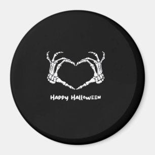 Imán Espeluznante Corazón de Mano con "Halloween Feliz"