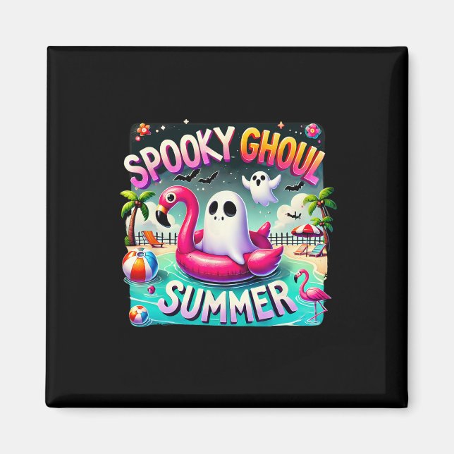 Imán Espeluznante Ghoul Summer Cute Flamingo Hello Summ (Frente)