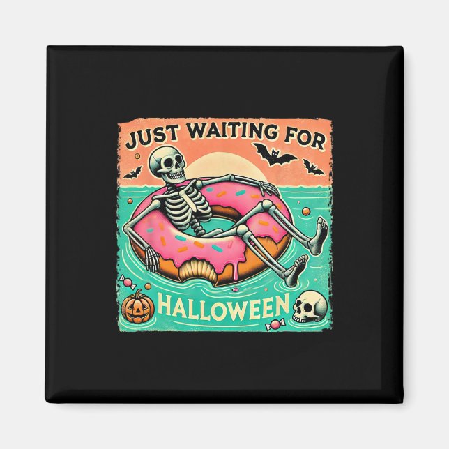 Imán Espeluznante Summerween Skeleton esperando el hemi (Frente)