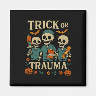 Imán Espeluznante Trick O Trauma Skeleton Pumpkin Hallo