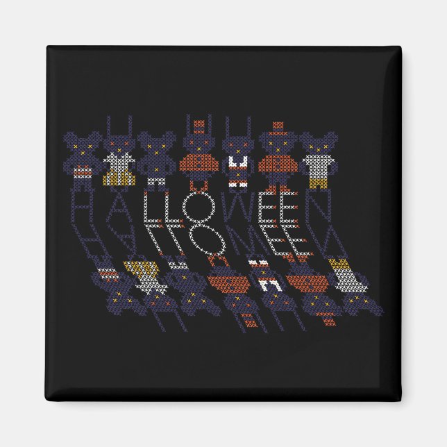Imán Espeluznantes monstruos de Halloween (Frente)