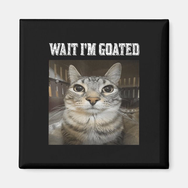 Imán Espera, meme de humor gato (Frente)