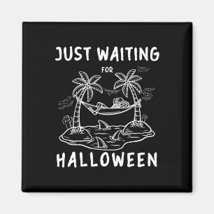 Imán Esperando Al Skeleton De Halloween Spooky Vibe Fu