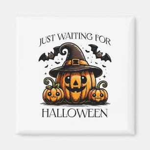 Imán Esperando La Calabaza De Verano De Halloween