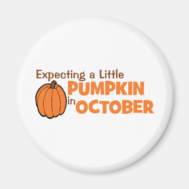 Imán Esperando Una Calabaza En Octubre (Frente)
