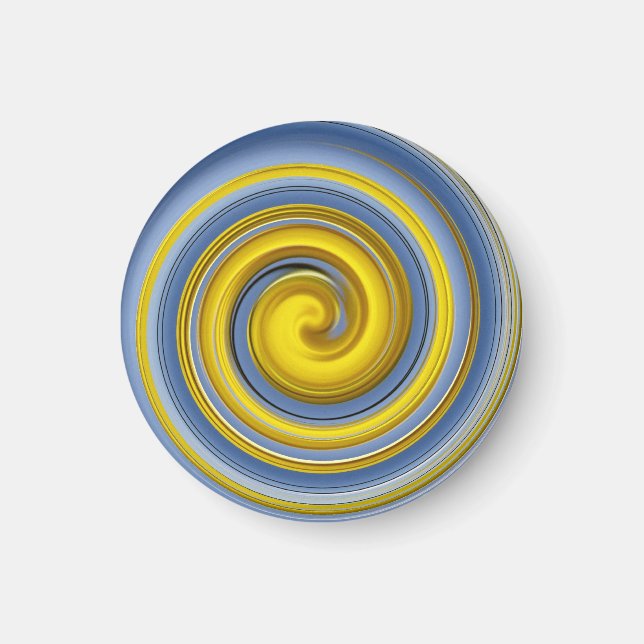 Imán Espiral amarilla y azul (Frente)