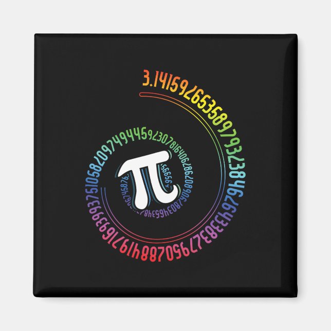 Imán Espiral Arcoiris Nerd Math Geek Matematicista Pi D (Frente)