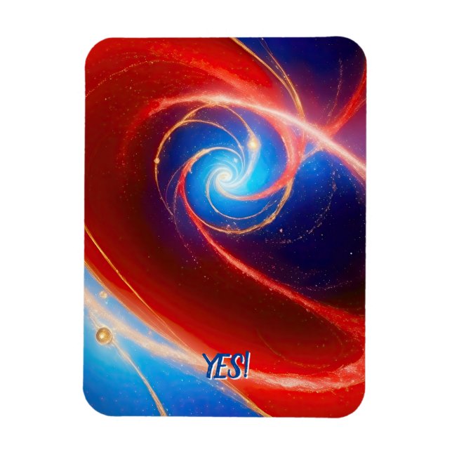 Imán Espiral cósmica roja y azul (Vertical)