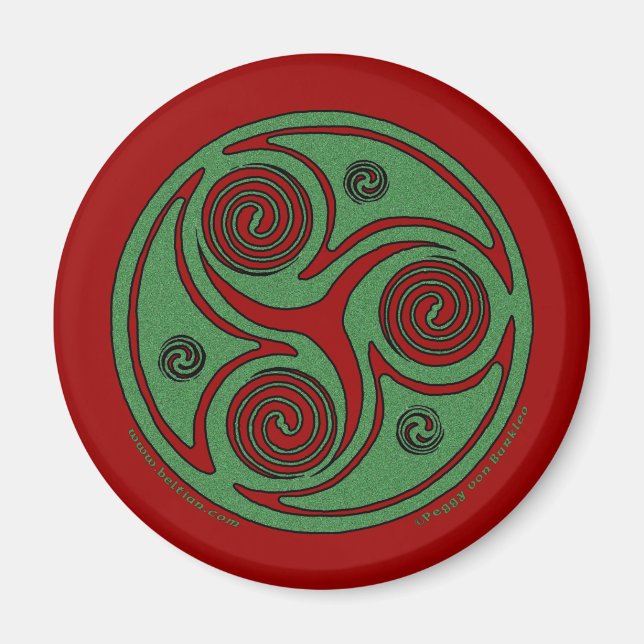 Imán espiral de Navidades celtas (Frente)