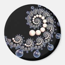 Imán espiral marfil-perla azul